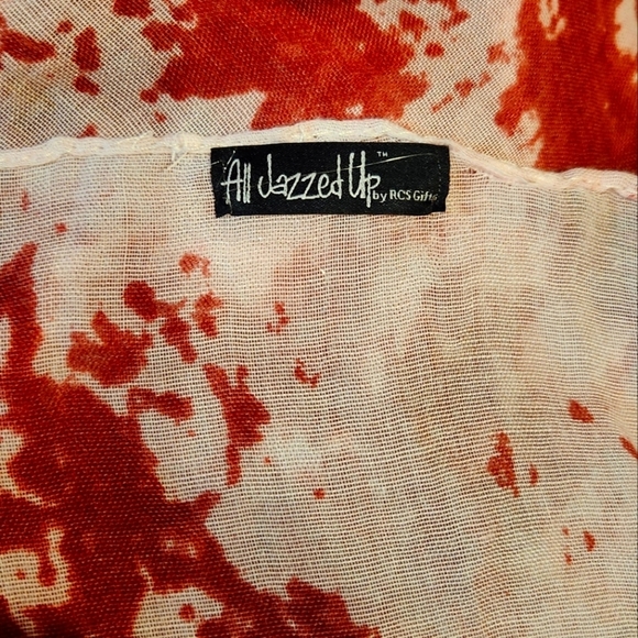 All Jazzed Up Scarf Sarong Wrap Abstract Hummingbirds Flowers Red Purple Soft - Picture 3 of 3